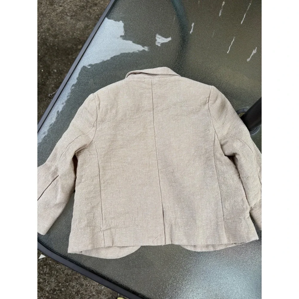 Janie and Jack Tan Linen Cotton Blazer Jacket Toddler 18-24 Months 200273298